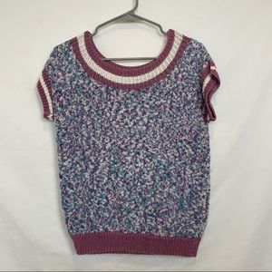 Hand Knit short sleeve sweater crew neck